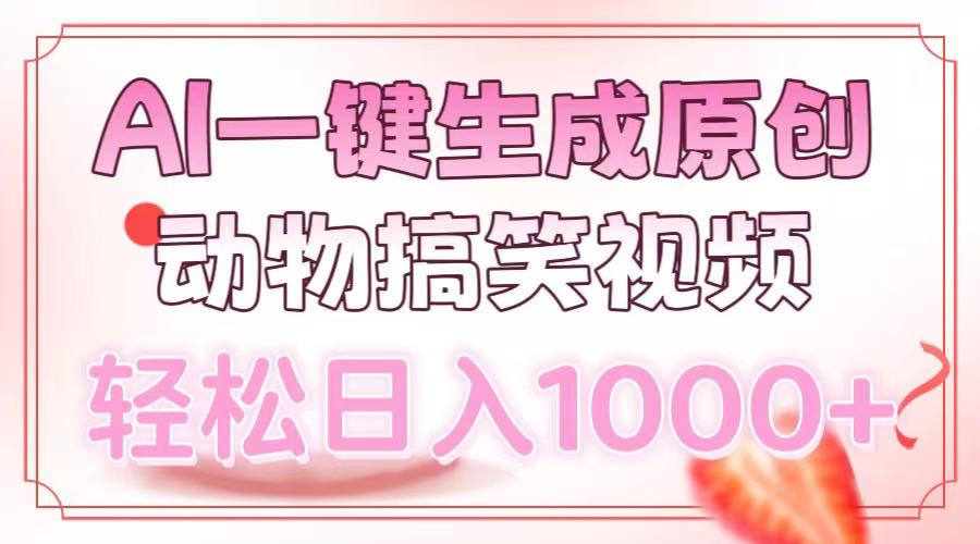 AI一键生成原创动物搞笑视频，轻松日入1000+-知芽创业社