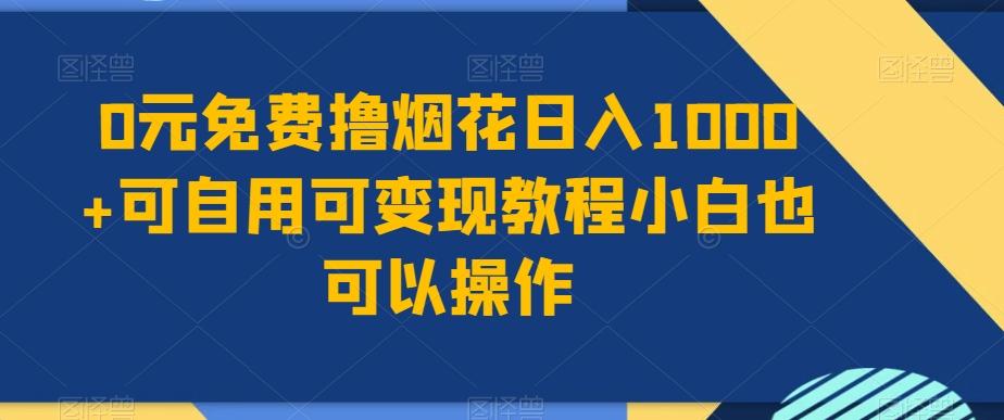 0元免费撸烟花日入1000+可自用可变现教程小白也可以操作，永久免费更新链接-知芽创业社