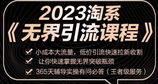2023淘系无界引流实操课程，​小成本大流量，低价引流快速拉新收割，让你快速掌握无界突破瓶颈-知芽创业社