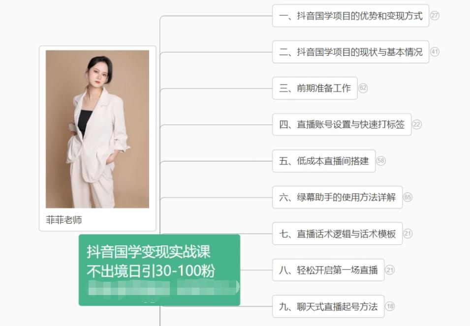 抖音国学变现项目：不出境日引30-100粉实战课程-知芽创业社