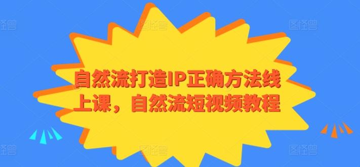 自然流打造IP正确方法线上课，自然流短视频教程-知芽创业社