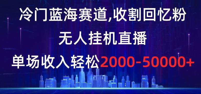 冷门蓝海赛道，收割回忆粉，无人挂机直播，单场收入轻松2000-5w+【揭秘】-小艾项目网