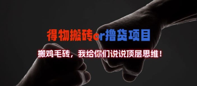 得物搬砖撸货项目?掰下数据，我给你们说说顶层思维【揭秘】-知芽创业社