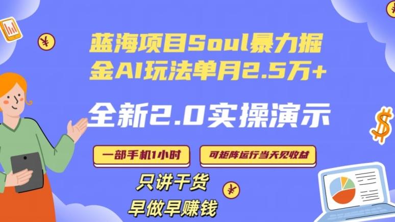Soul怎么做到单月变现25000+全新2.0AI掘金玩法全程实操演示小白好上手【揭秘】-知芽创业社