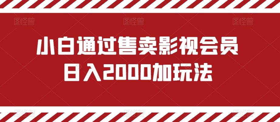 小白通过售卖影视会员日入2000加玩法-知芽创业社