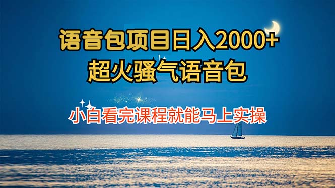 语音包项目 日入2000+ 超火骚气语音包小白看完课程就能马上实操-知芽创业社