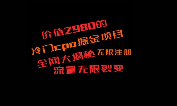 价值2980的CPA掘金项目大揭秘，号称当天收益200+，不见收益包赔双倍-知芽创业社