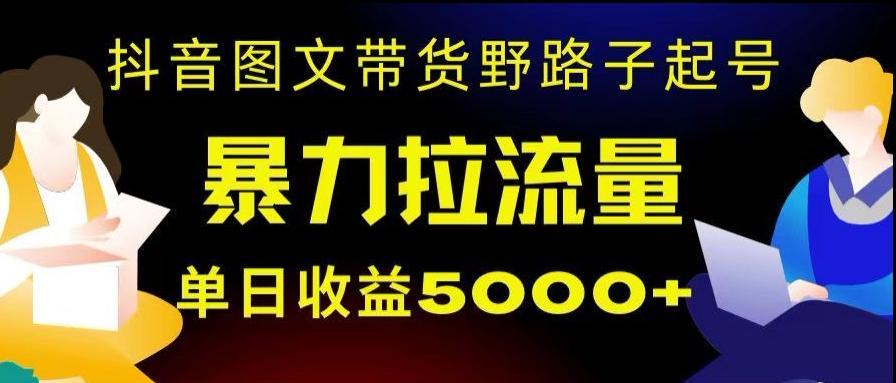 抖音图文带货暴力起号，单日收益5000+，野路子玩法，简单易上手，一部手机即可【揭秘】-知芽创业社