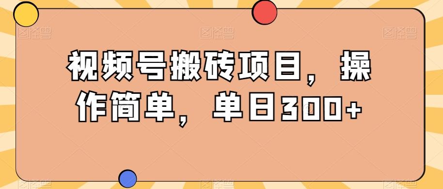 视频号搬砖项目，操作简单，单日300+-知芽创业社