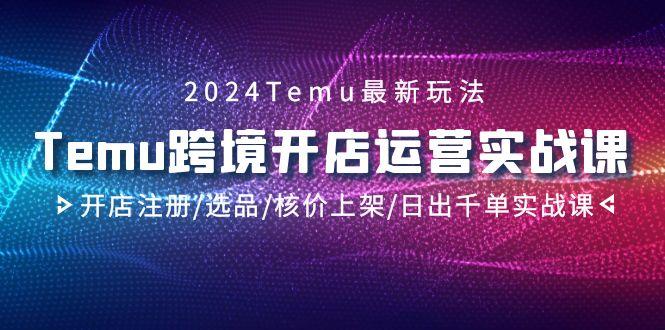 2024Temu跨境开店运营实战课，开店注册/选品/核价上架/日出千单实战课-知芽创业社