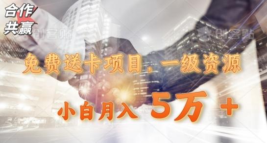 免费送卡项目，一级资源，小白月入5万+-知芽创业社