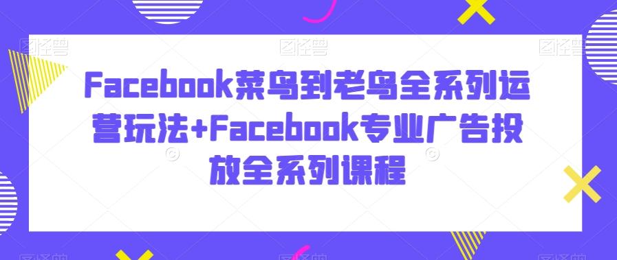Facebook菜鸟到老鸟全系列运营玩法+Facebook专业广告投放全系列课程-知芽创业社