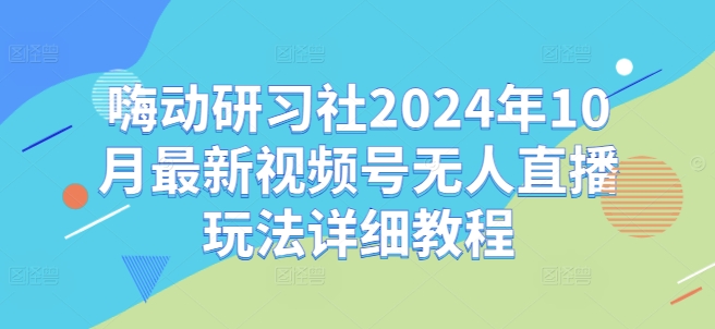 嗨动研习社2024年10月最新视频号无人直播玩法详细教程-知芽创业社