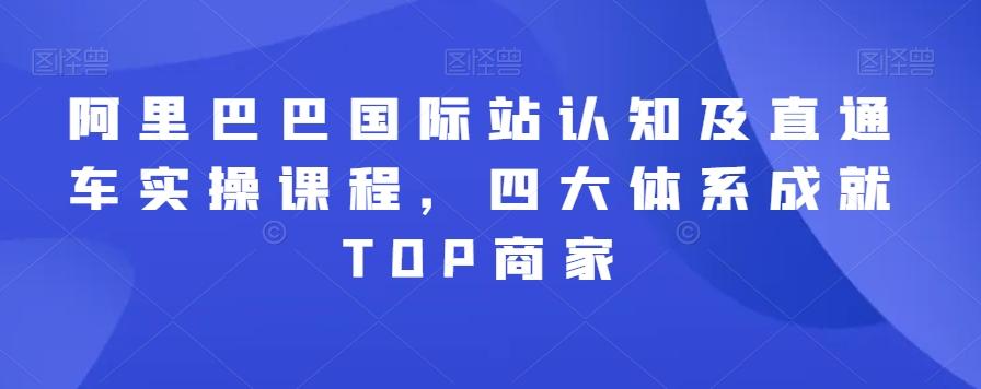 阿里巴巴国际站认知及直通车实操课程，四大体系成就TOP商家-知芽创业社