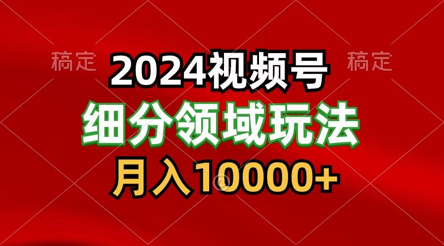 2024视频号分成计划细分领域玩法，每天5分钟，月入1W+-知芽创业社