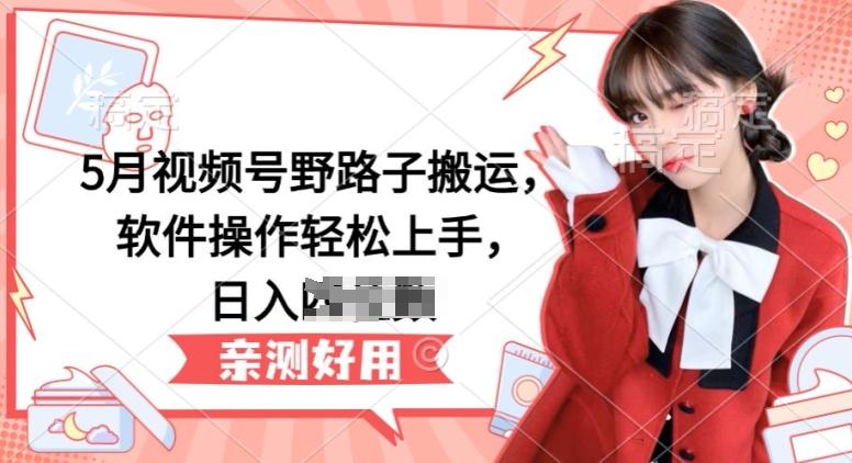 5月视频号野路子搬运，软件操作轻松上手，日入三位数【揭秘】-知芽创业社