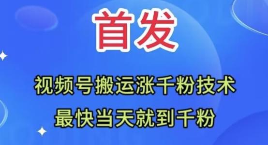全网首发：视频号无脑搬运涨千粉技术，最快当天到千粉【揭秘】-知芽创业社