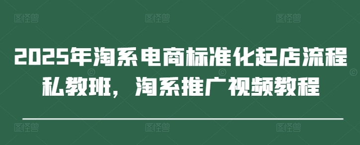 2025年淘系电商标准化起店流程私教班，淘系推广视频教程-知芽创业社