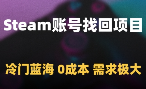 Steam账号找回项目，冷门蓝海，0成本，需求极大-知芽创业社