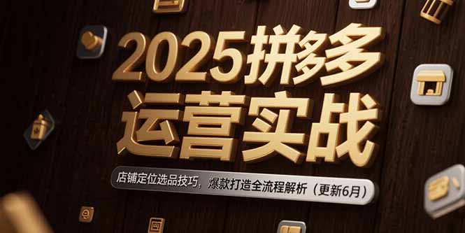 2025拼多多运营实战：店铺定位选品技巧，爆款打造全流程解析(更新6月-知芽创业社