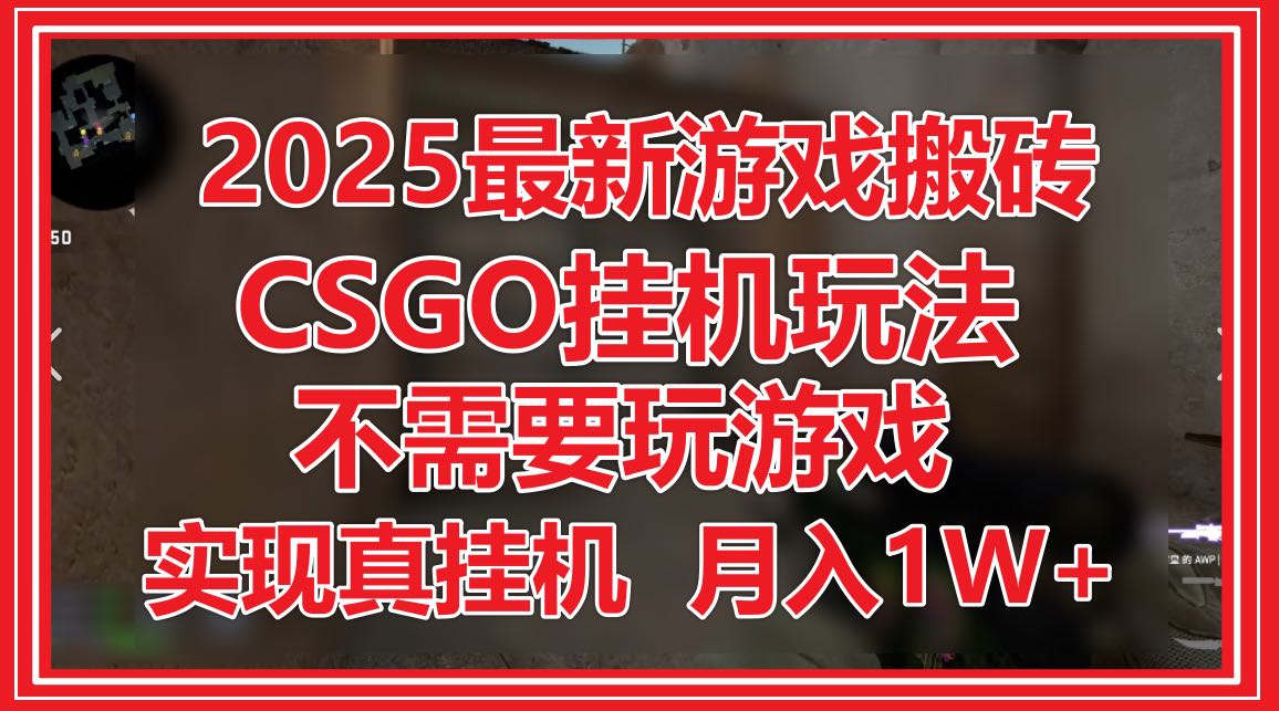 2025最新游戏搬砖，CSGO挂机，不需要玩游戏，实现真挂机，月入1W+-小艾项目网