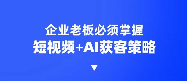 企业短视频AI获客霸屏流量课，6步短视频+AI突围法，3大霸屏抢客策略-小艾项目网