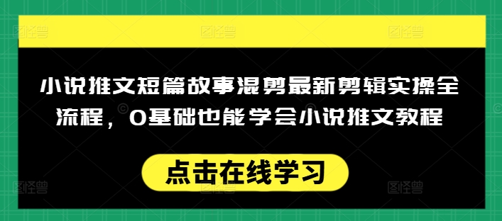 小说推文短篇故事混剪最新剪辑实操全流程，0基础也能学会小说推文教程，肯干多发日入多张-小艾项目网