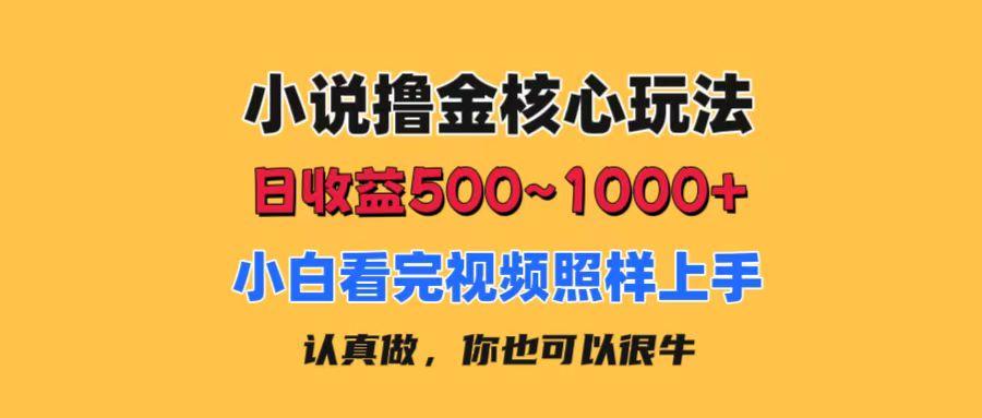 小说撸金核心玩法，日收益500-1000+，小白看完照样上手，0成本有手就行-知芽创业社