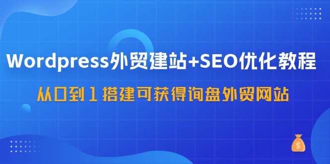 WordPress外贸建站+SEO优化教程，从0到1搭建可获得询盘外贸网站(57节课)-知芽创业社
