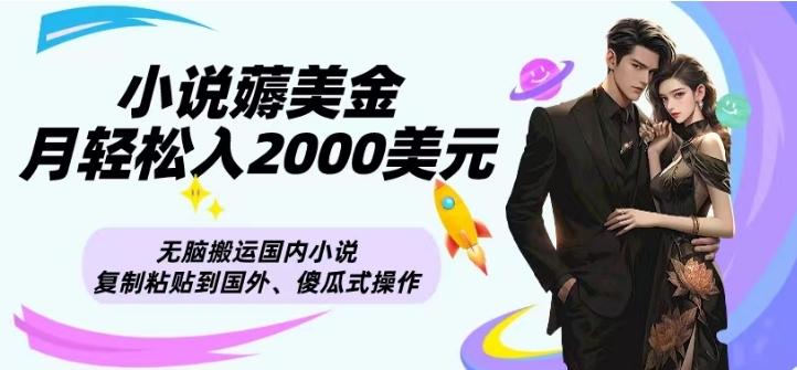 小说薅美金月轻松入2000美元项目、无脑搬运国内小说复制粘贴到国外、傻瓜式操作-小艾项目网