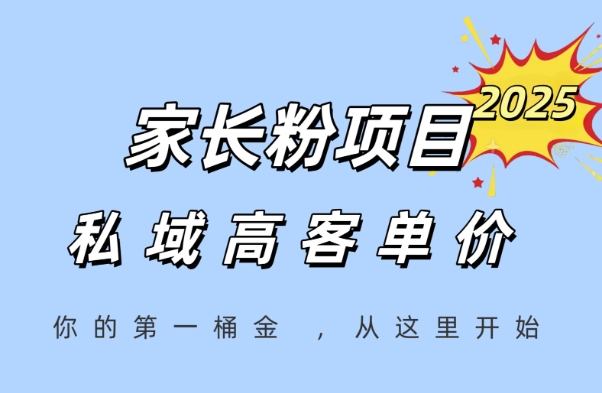 家长粉项目，一个可以长期变现暴利项目，私域高客单价，轻松完成你的人生第一桶金-小艾项目网