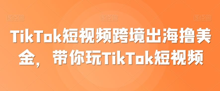 TikTok短视频跨境出海撸美金，带你玩TikTok短视频-知芽创业社