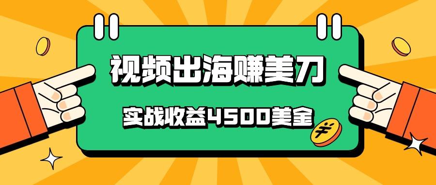 国内爆款视频出海赚美刀，实战收益4500美金，批量无脑搬运，无需经验直接上手-小艾项目网