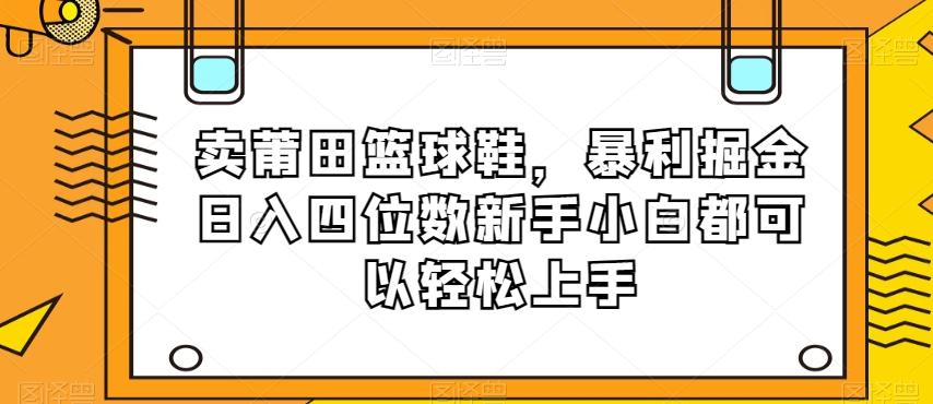 卖莆田篮球鞋，暴利掘金日入四位数新手小白都可以轻松上手【揭秘】-知芽创业社