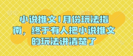 小说推文1月份玩法指南，终于有人把小说推文的玩法讲清楚了!-知芽创业社