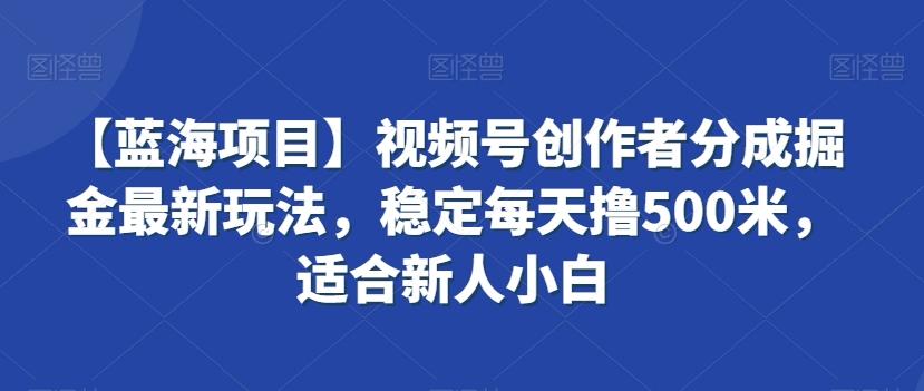 【蓝海项目】视频号创作者分成掘金最新玩法，稳定每天撸500米，适合新人小白【揭秘】-知芽创业社