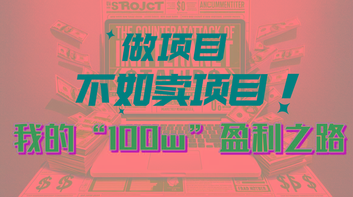 为什么做项目不如卖项目？我的100W+盈利之路-知芽创业社