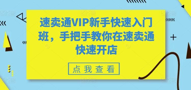 速卖通VIP新手快速入门班，手把手教你在速卖通快速开店-知芽创业社