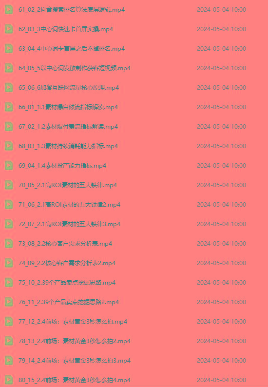 图片[4]-2024单品正价起号，直播素材投流选品：选品课+投流课+素材课+卡首屏/100节-知芽创业社