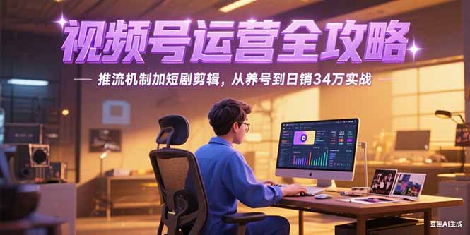 2025视频号运营全攻略，推流机制加短剧剪辑，从养号到日销34万实战-知芽创业社