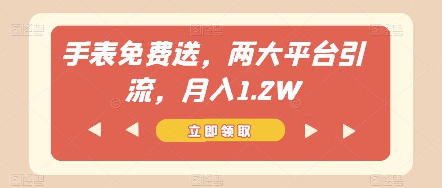 手表免费送，两大平台引流，月入1.2W【揭秘】-知芽创业社