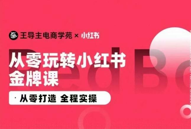 王导主·小红书电商运营实操课，​从零打造  全程实操-知芽创业社