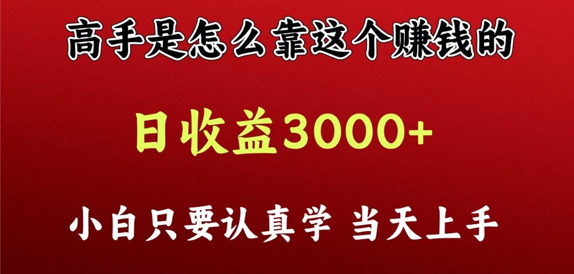 看高手是怎么赚钱的，一天收益至少3000+以上，小白当天上手-知芽创业社