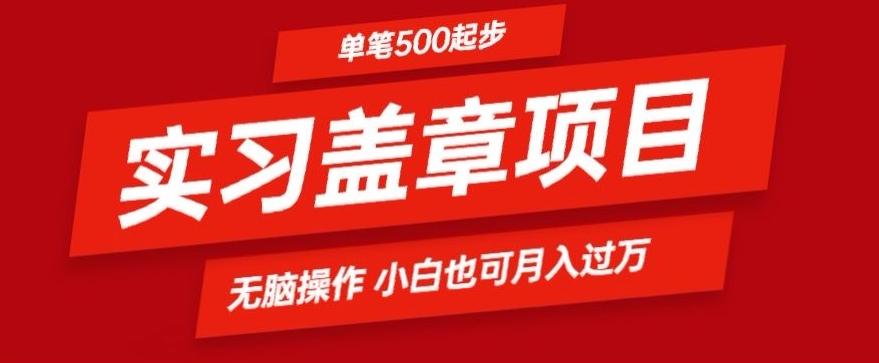 实习代盖章项目一单500起普通人可落地项目小白也可轻易上手-知芽创业社