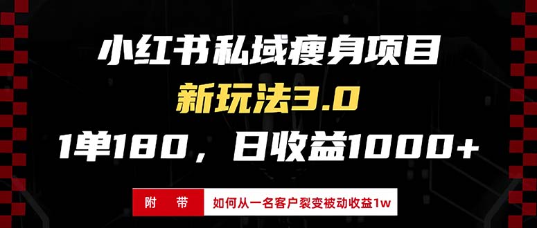 小红书瘦身项目3.0模式，新手小白日赚收益1000+(附从一名客户裂变收益…-知芽创业社