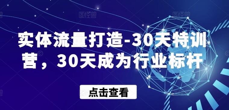 实体流量打造-30天特训营，30天成为行业标杆-知芽创业社
