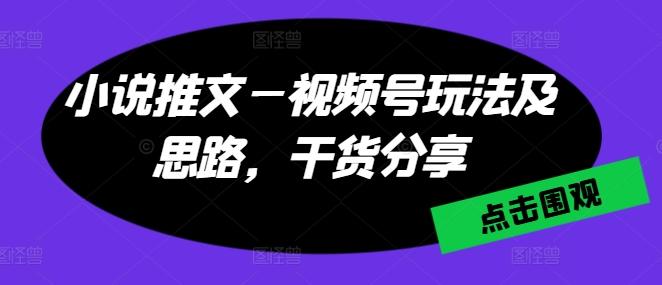 小说推文—视频号玩法及思路，干货分享-知芽创业社