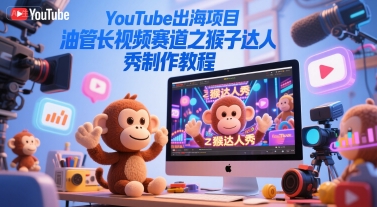 YouTube出海项目，油管长视频赛道之猴子达人秀制作教程-知芽创业社