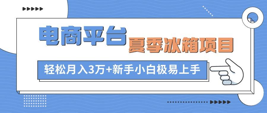电商平台夏季冰箱项目，轻松月入3万+，新手小白极易上手-知芽创业社