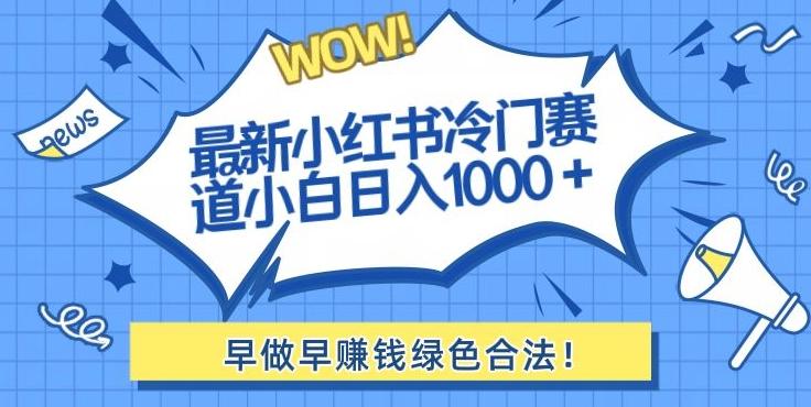 最新小红书冷门赛道日入1000+一部手机小白轻松-知芽创业社